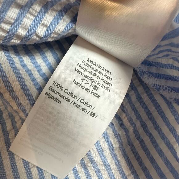 Crewcuts Seerscker Dress Blue White Stripe Toddler Girls 2 2T Puff Sleeve - Picture 8 of 10